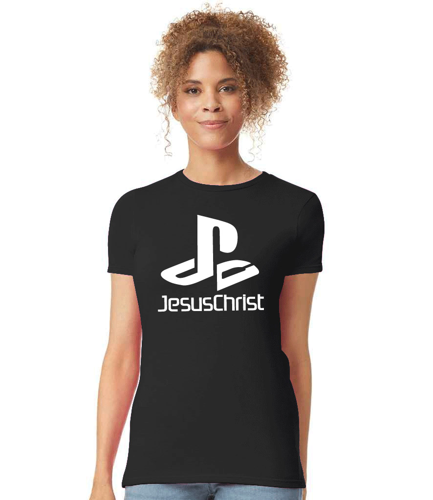 IYF06-GD72: 'Jesus Christ' Ladies SoftStyle T-Shirt