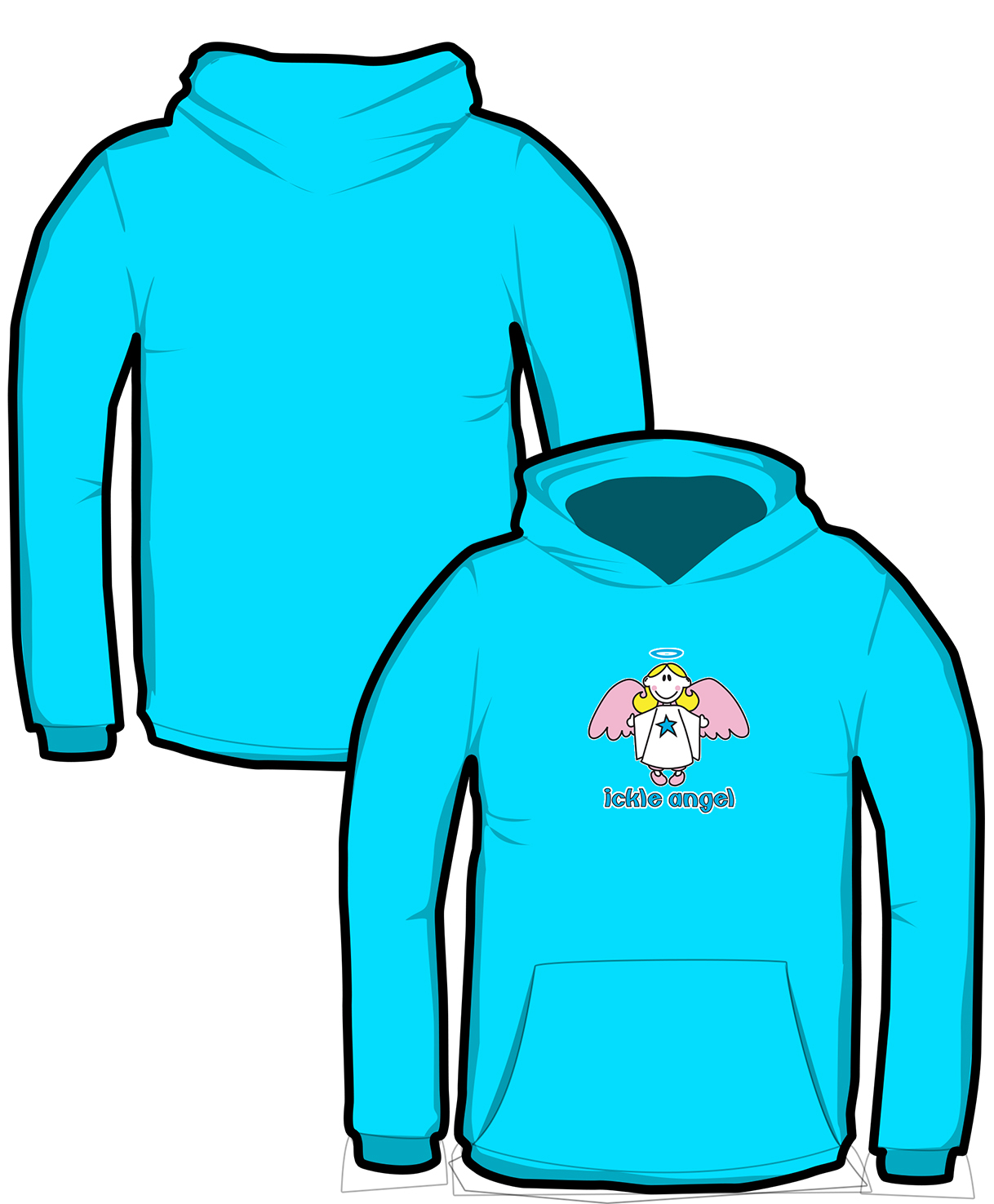 S039-JH01B: "Ickle Angel" Kids hoodie