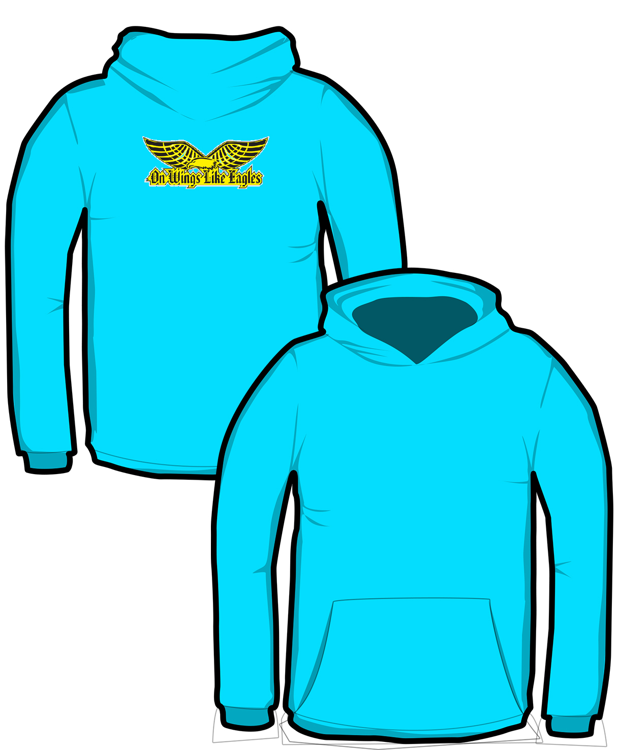 S131-JH01B: "On Wings" Kids hoodie