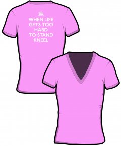 S185-GD91: "When Life Gets" Ladies v-neck t-shirt