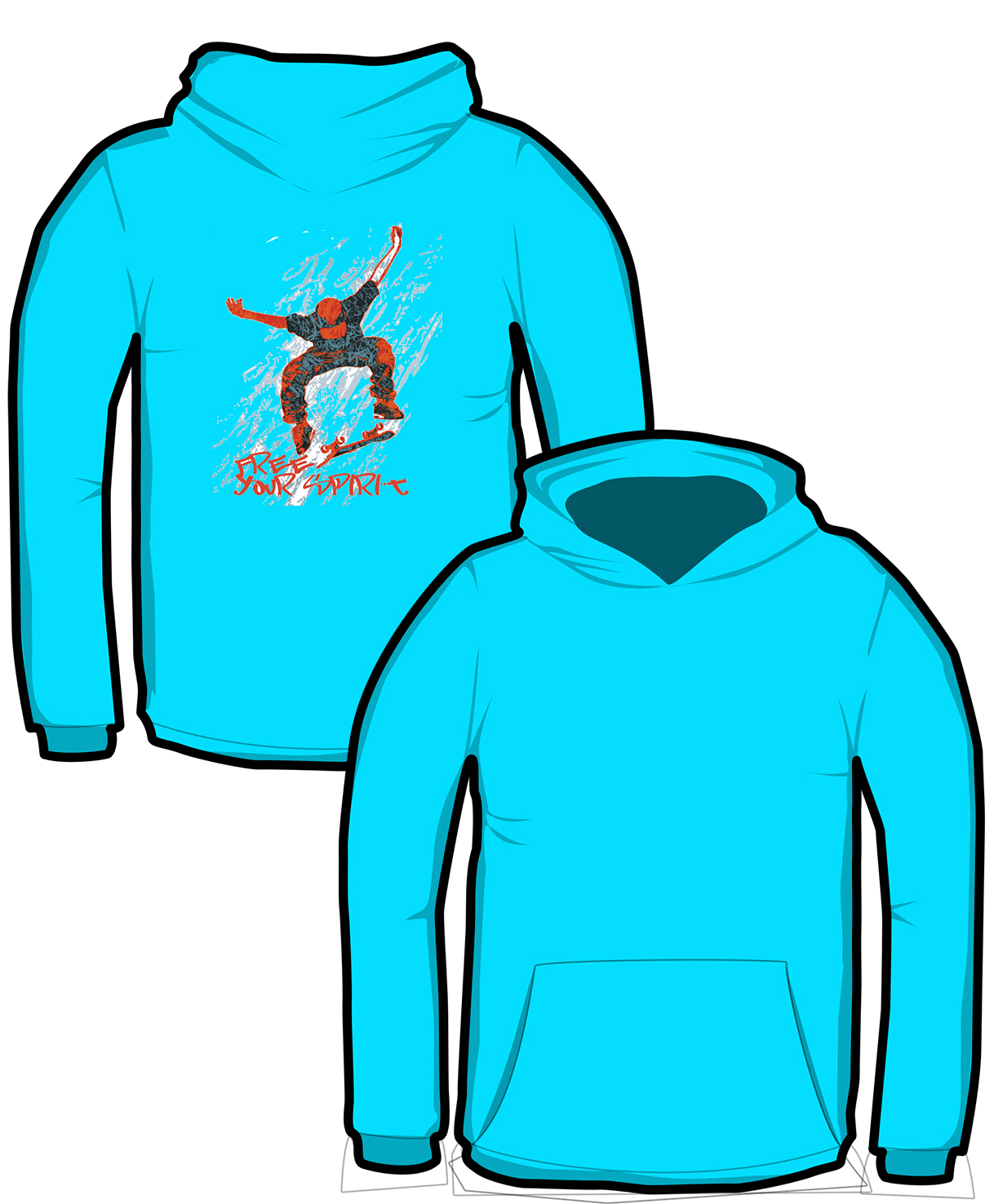 S198-JH01B: "Skater" Kids hoodie