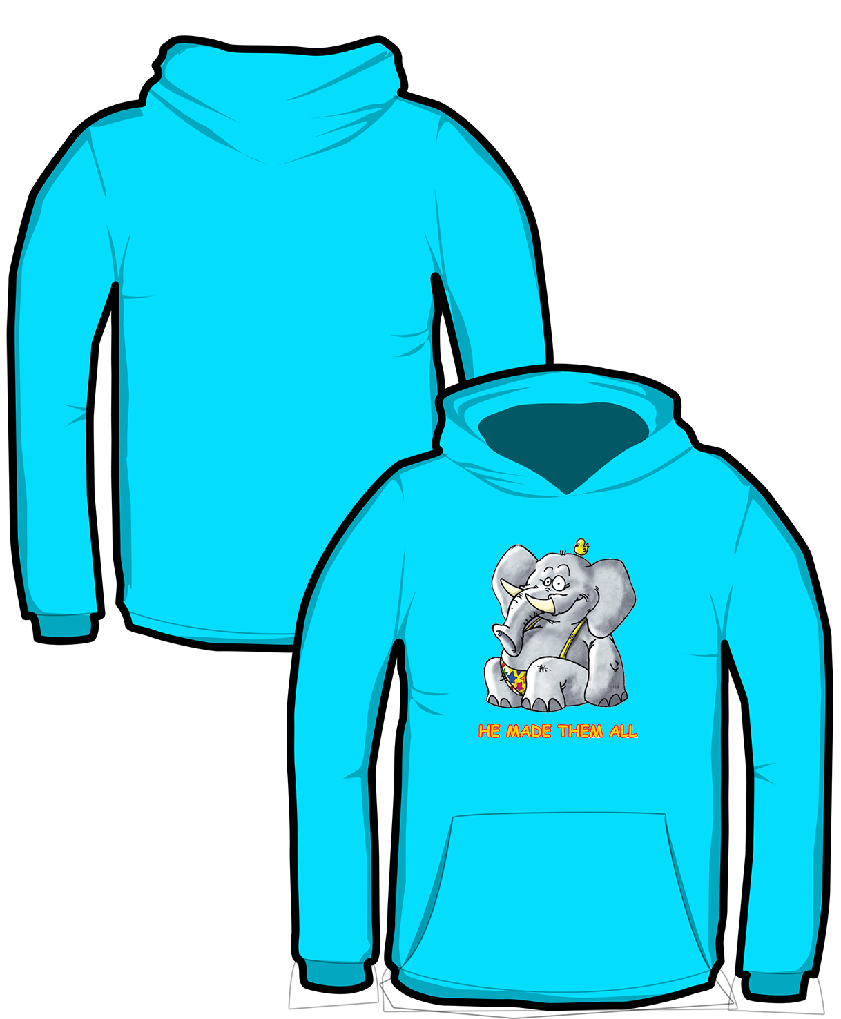 S199-JH01B: "Elephant" Kids hoodie
