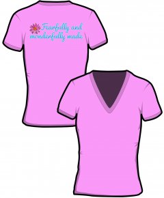 S223-GD91: "Fearfully" Ladies v-neck t-shirt