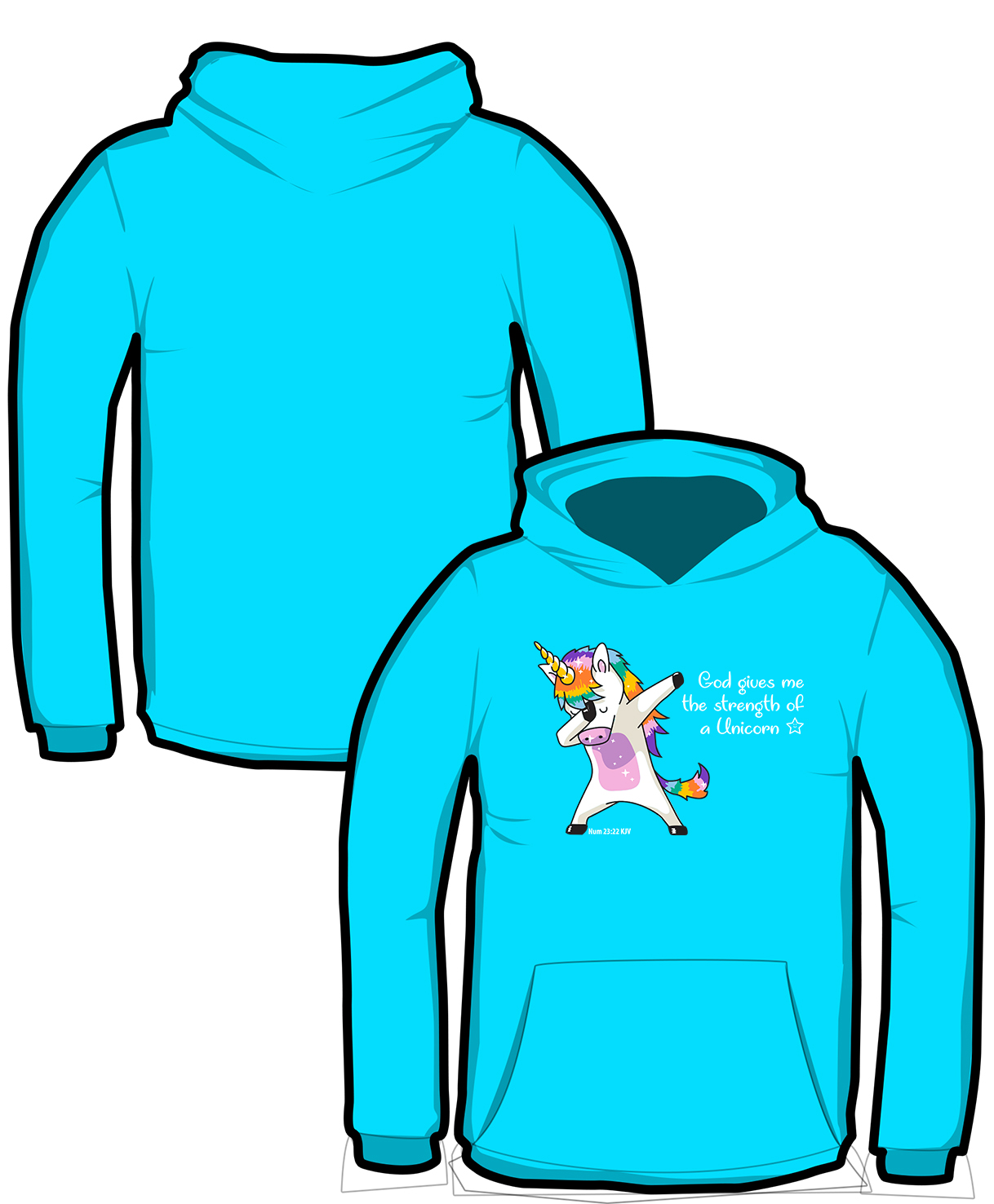S237-JH01B: "Unicorn" Kids hoodie