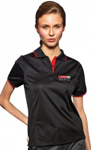 SP618F: Ladies Contrast Coolchecker Polo Shirt